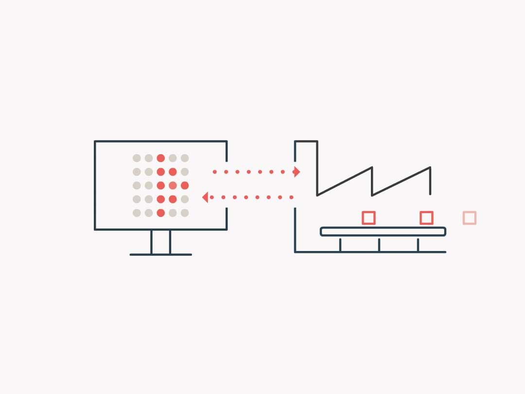 data being sent to a factory and increasing efficiency